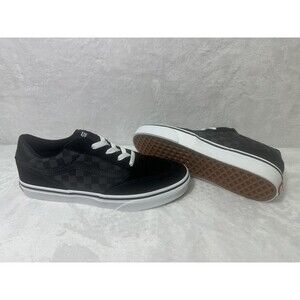 Vans Brooklyn LS Checkerboard Black Asphalt Youth Size 4  New